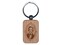 Edgar Allen Poe Vintage Victorian Portrait Engraved Wood Rectangle Keychain Tag Charm